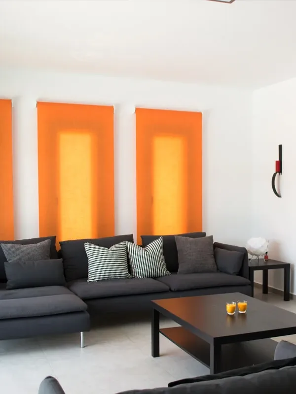 Bright open-plan lounge at Villa Olivo